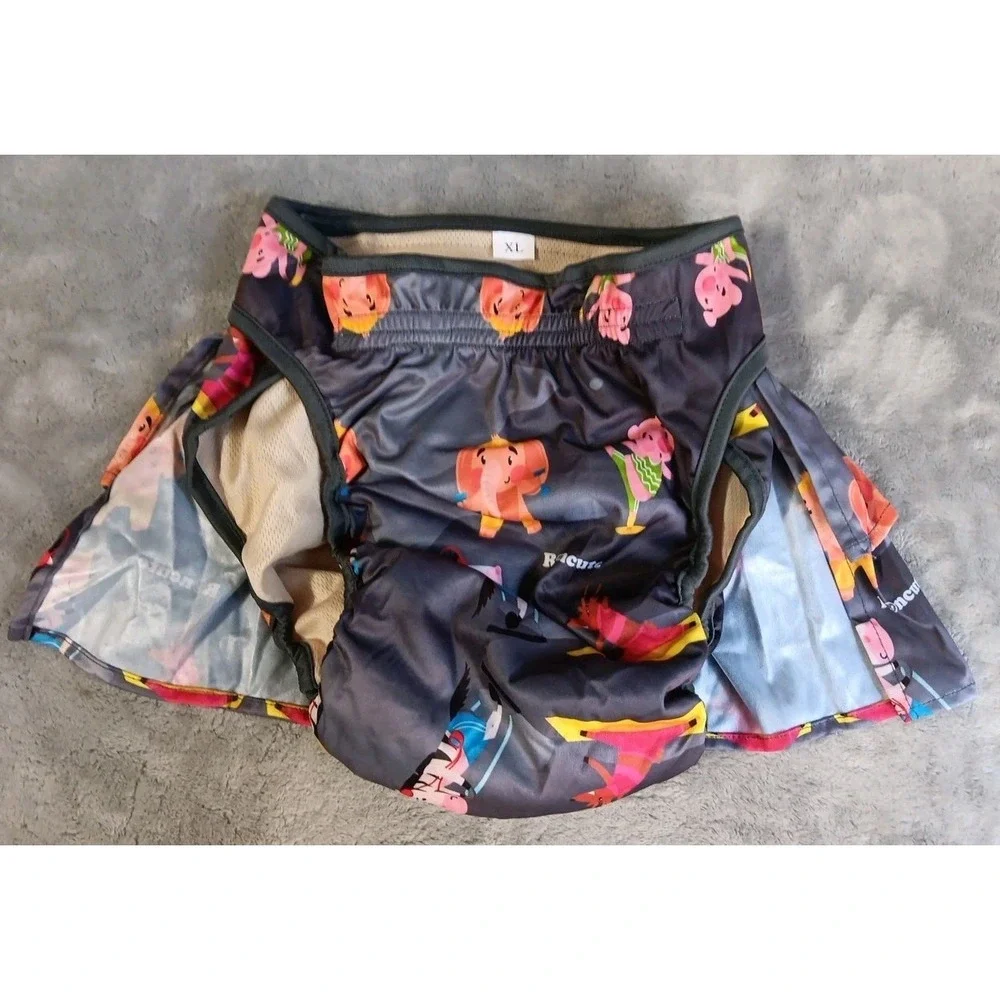 4 Washable Female‎ Dog Diapers Skirt XL Adjustable Waist Flowers Animals Birds